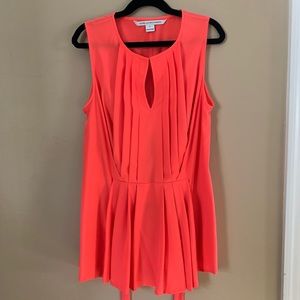 Diane Von Furstenberg silk coral wrap tie blouse